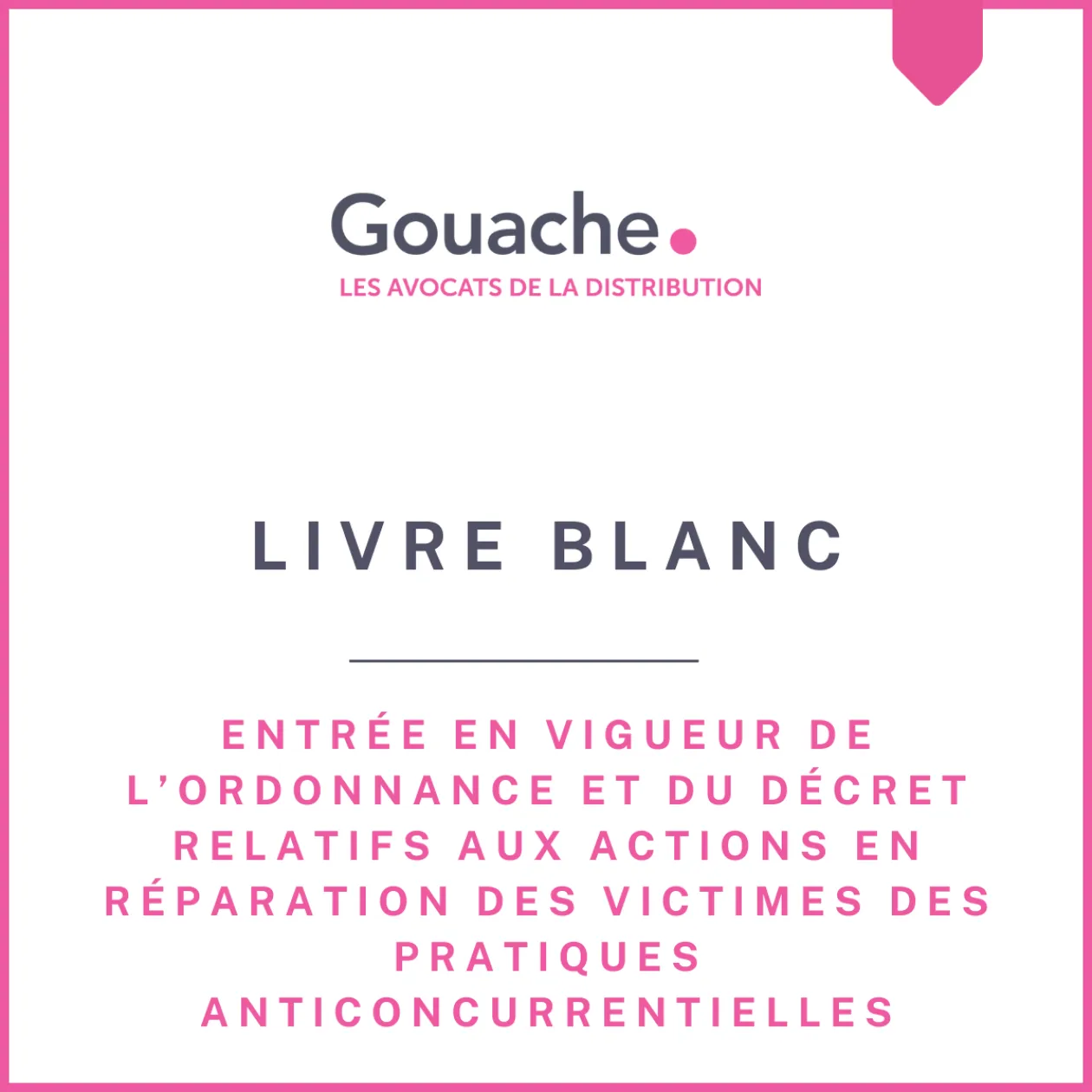 Entrée en vigueur de l’ordonnance et du décret relatifs aux actions en réparation des victimes des pratiques anticoncurrentielles